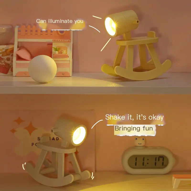LUXSK™ Equora Mini Rocking Horse Night Light & Phone Stand
