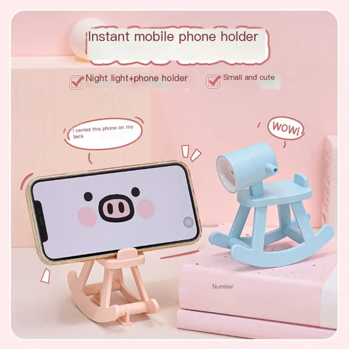 LUXSK™ Equora Mini Rocking Horse Night Light & Phone Stand